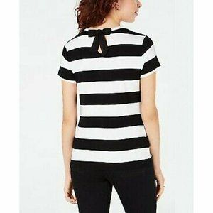 Maison Jules Women's Crewneck Tied Keyhole Back Top